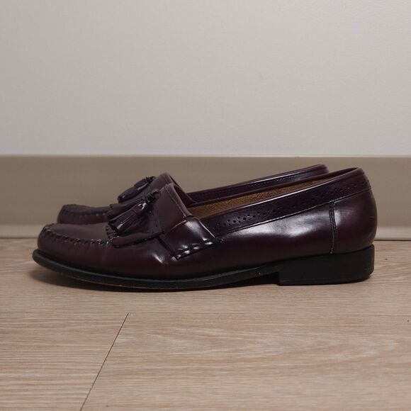 GH Bass & Co Weejuns Leather Loafers Dress Shoes Mens Size 12 Burgundy - Picture 3 of 16